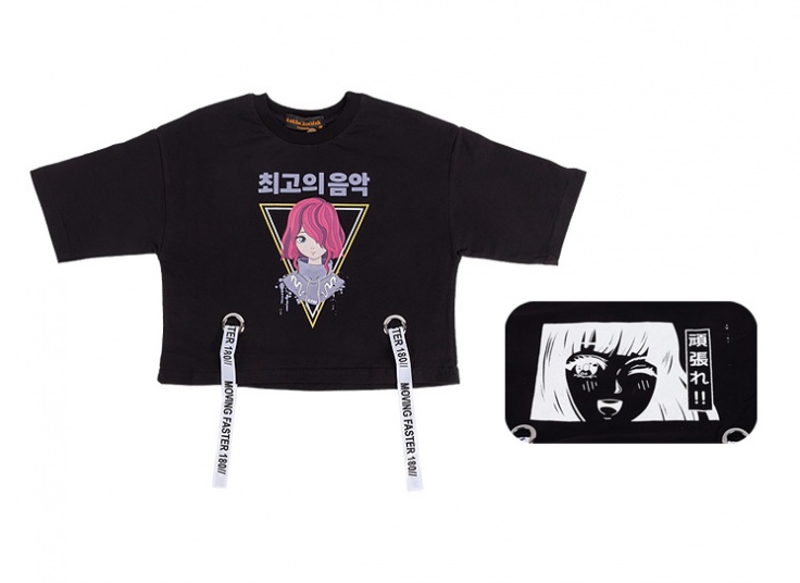 کراپ دخترانه طرح دار