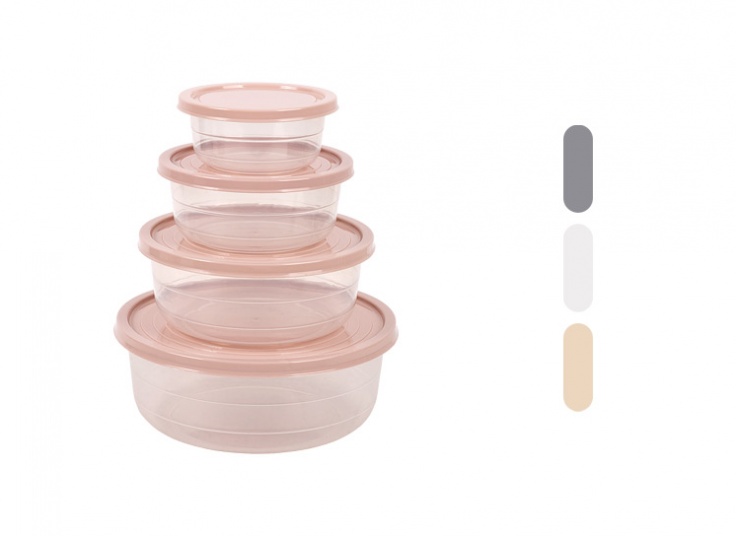 ظرف نگهدارنده گرد 4 عددی Tak Plastik