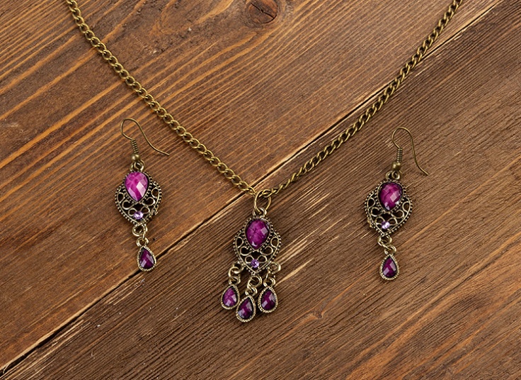 نیم ست زیورآلات طرح اسلیمی