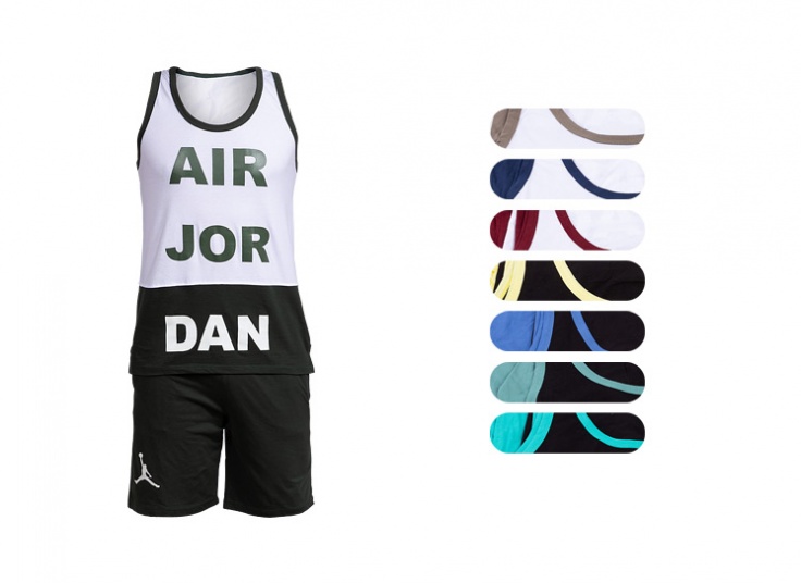 ست رکابی شلوارک مردانه طرح Air Jordan