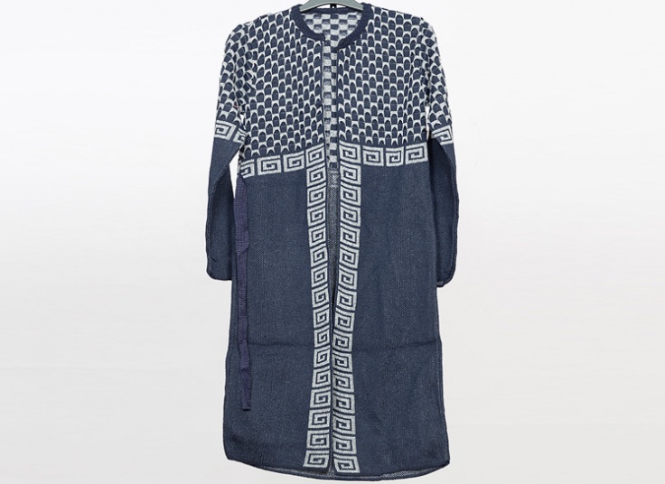 مانتو بافت جلو باز طرح دار