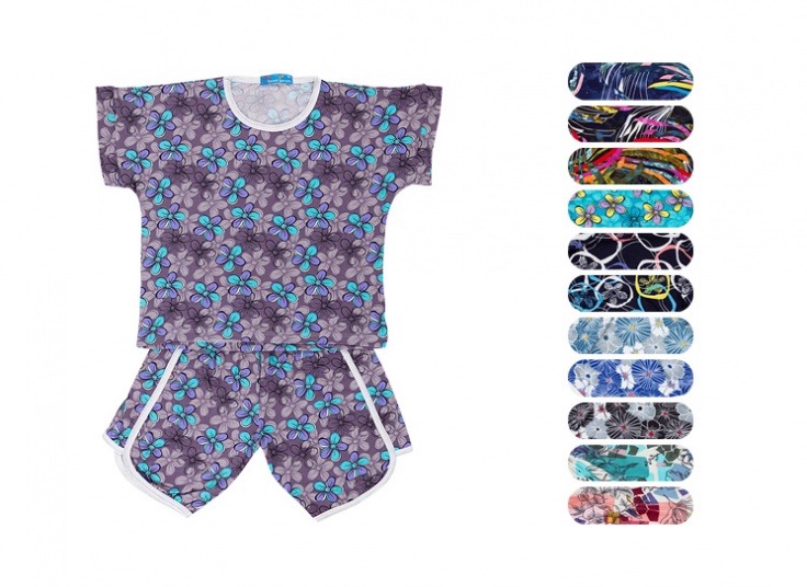 ست تاپ و شلوارک طرحدار دخترانه