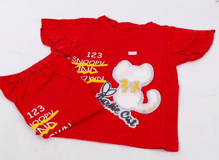 ست بلوز شلوارک دخترانه تکه‌دوزی