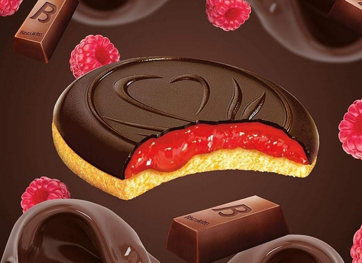 کیک شکلات تمشک Biscolata