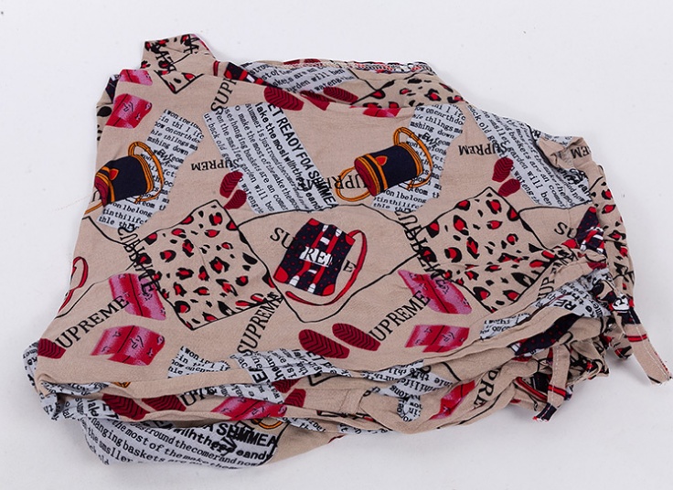 تاپ شلوارک نخی طرحدار