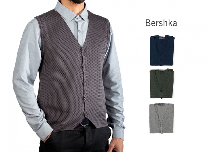 ژیله بافت مردانه طرح Bershka