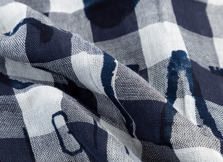 روسری کتانی چهارخانه