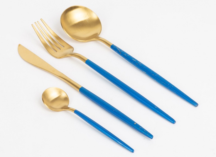 ست 4 عددی قاشق چنگال طلایی