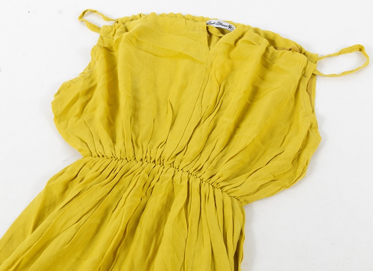 پیراهن ساحلی نخی بنددار