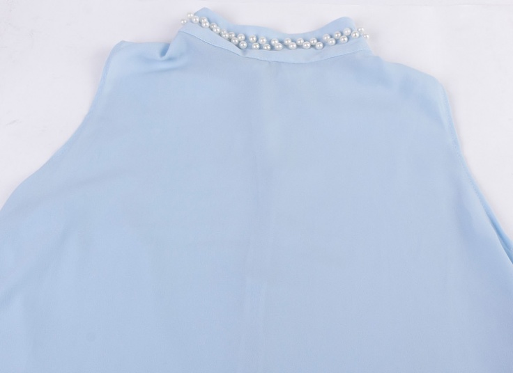 تاپ حریر کرپ یقه مرواریدی