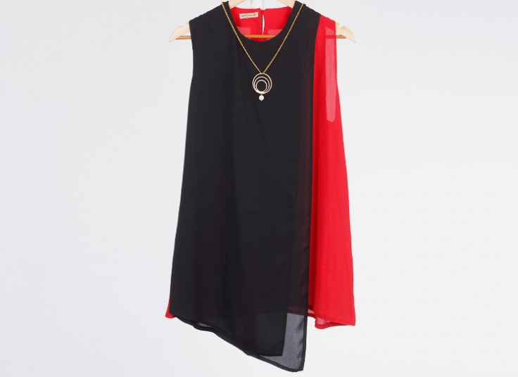 تاپ حریر کرپ زنانه Bicolor