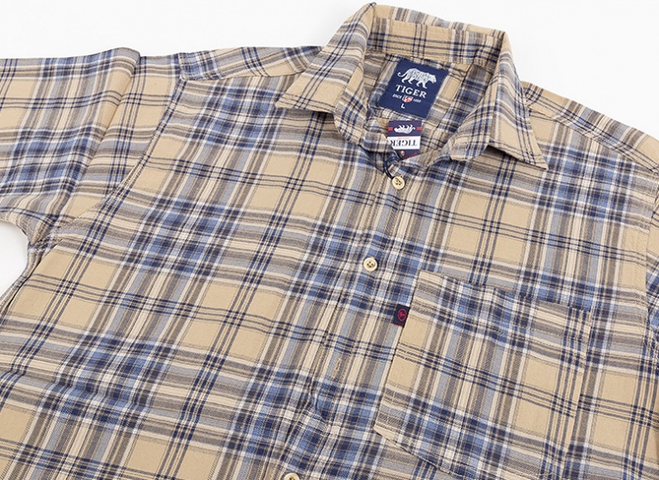 پیراهن چهارخانه مردانه Tiger