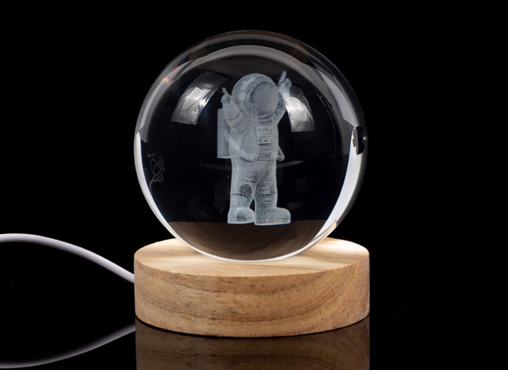 چراغ خواب مدل گوی کریستالی LED دار