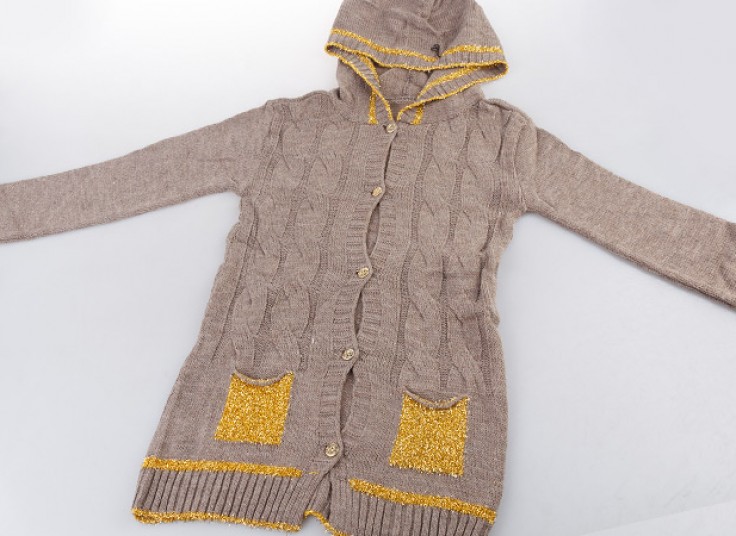 ژاکت بافت کلاهدار دخترانه