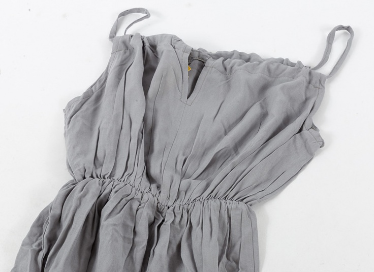 پیراهن ساحلی نخی بنددار