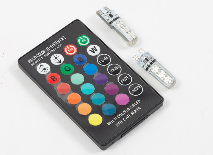 لامپ LED رنگی ریموت دار خودرو