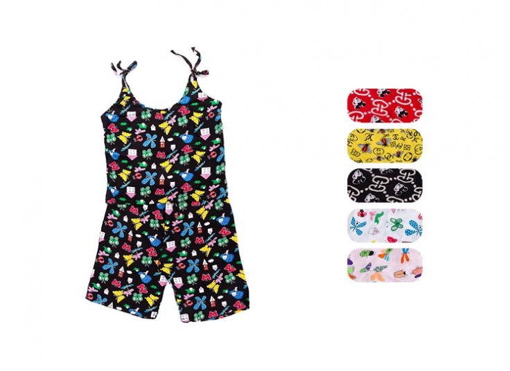 تاپ و شلوارک نخی طرحدار