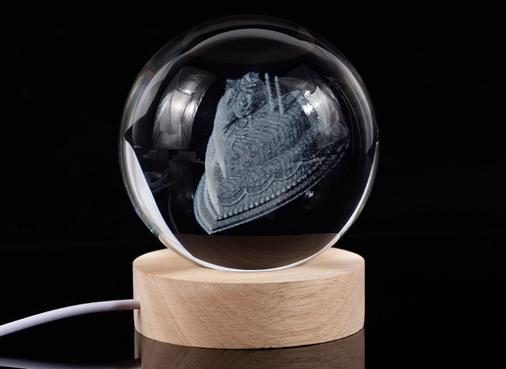 چراغ خواب مدل گوی کریستالی LED دار