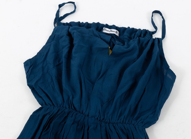 پیراهن ساحلی نخی بنددار