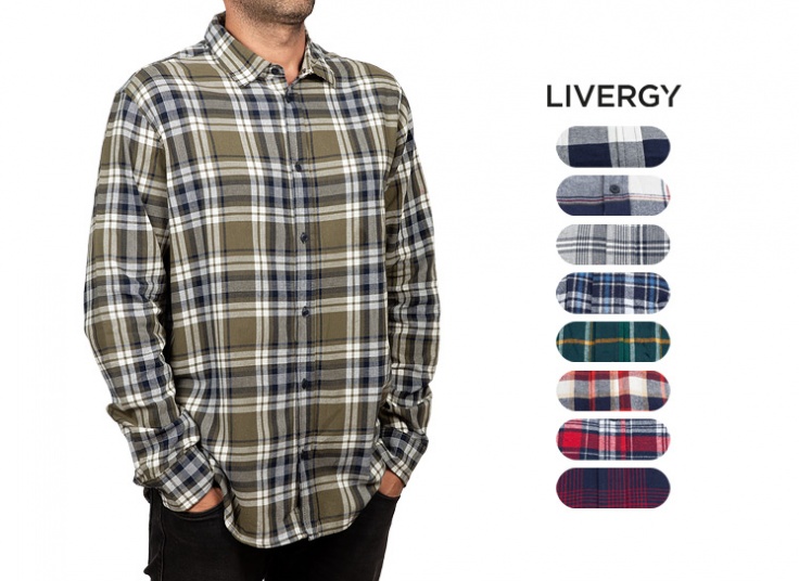 پیراهن پشمی چهار خانه Livergy