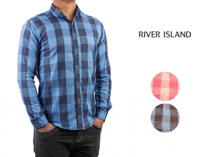 پیراهن مردانه چهارخانه River Island