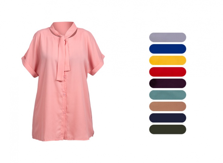 بلوز حریر یقه کراواتی کد 11456