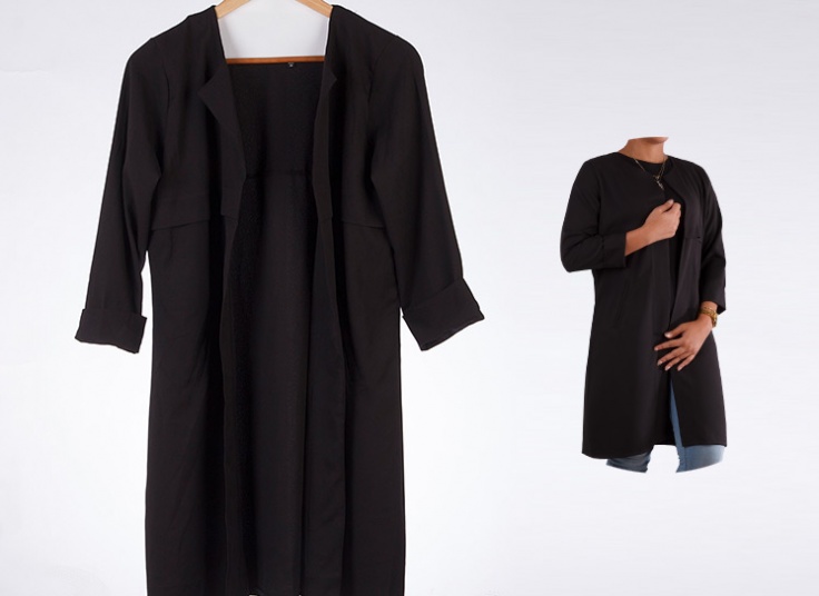 مانتو جلو باز زنانه Crepe