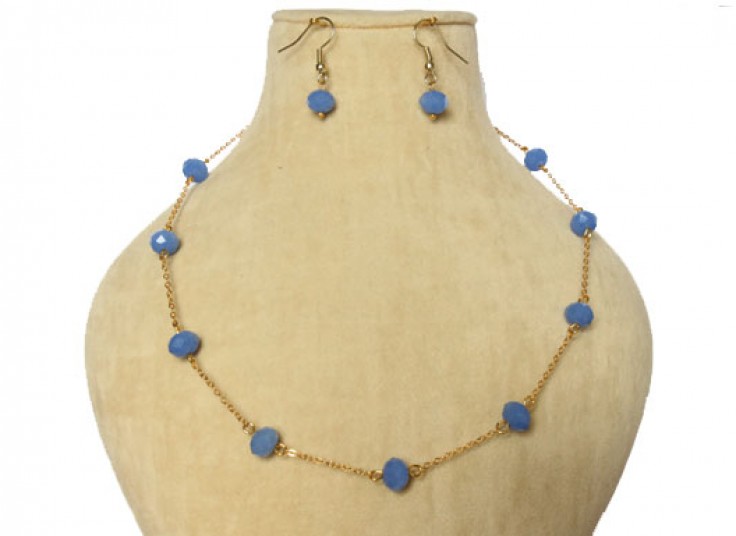 ست کریستال با زنجیر آب طلا eghlimeh