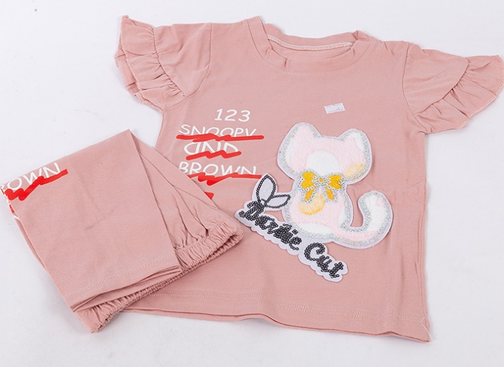 ست بلوز شلوارک دخترانه تکه‌دوزی