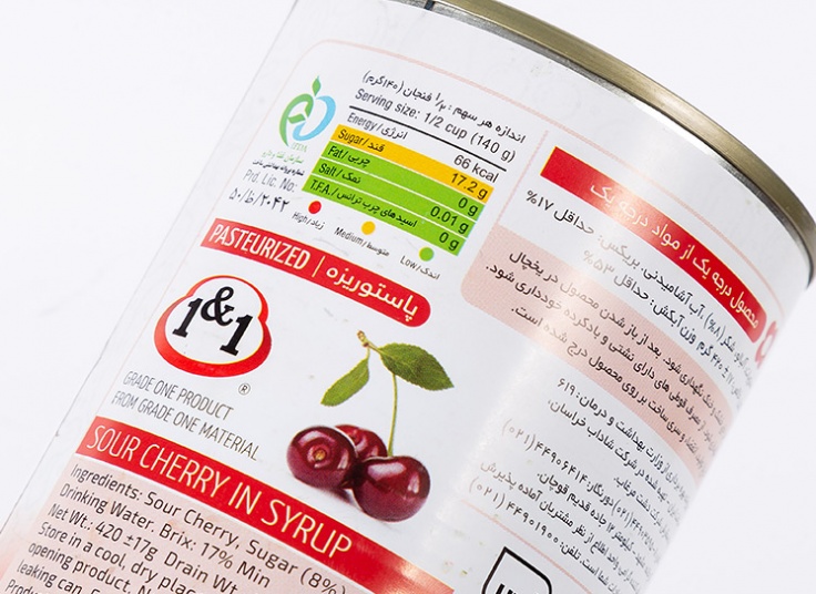 کمپوت آلبالو یک و یک