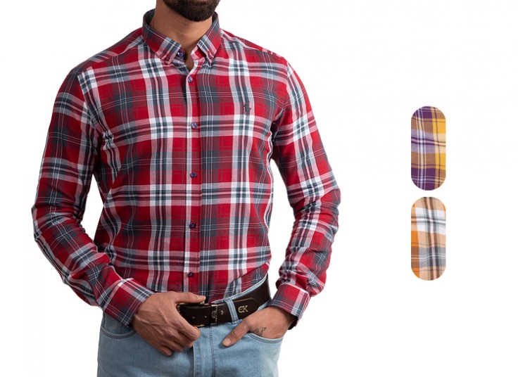 پیراهن چهارخانه طرح POLO