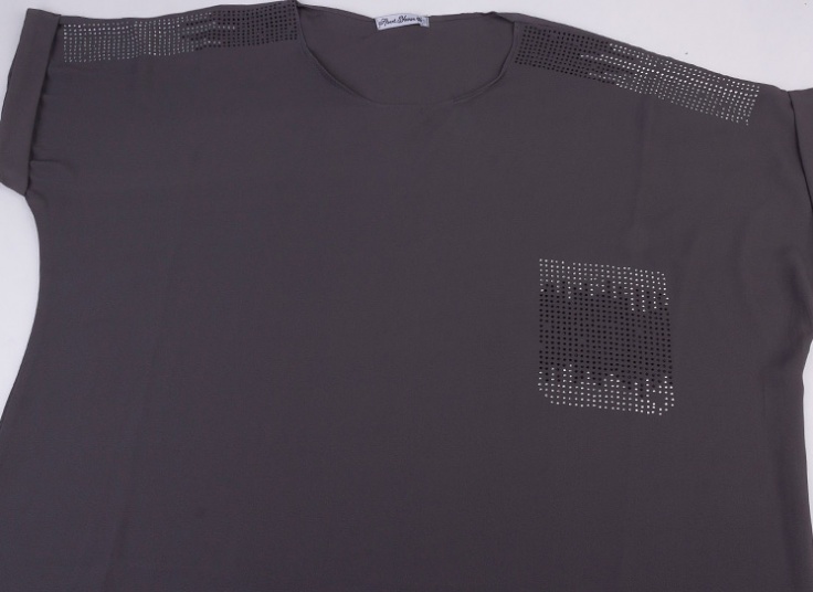 تیشرت حریر کرپ سایز بزرگ jewelled