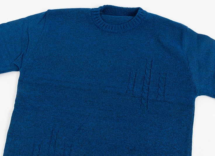 بلوز بافت مردانه یقه گرد نیم پیچ