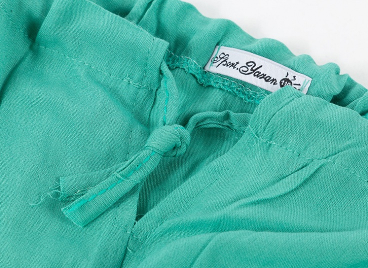 پیراهن ساحلی نخی بنددار