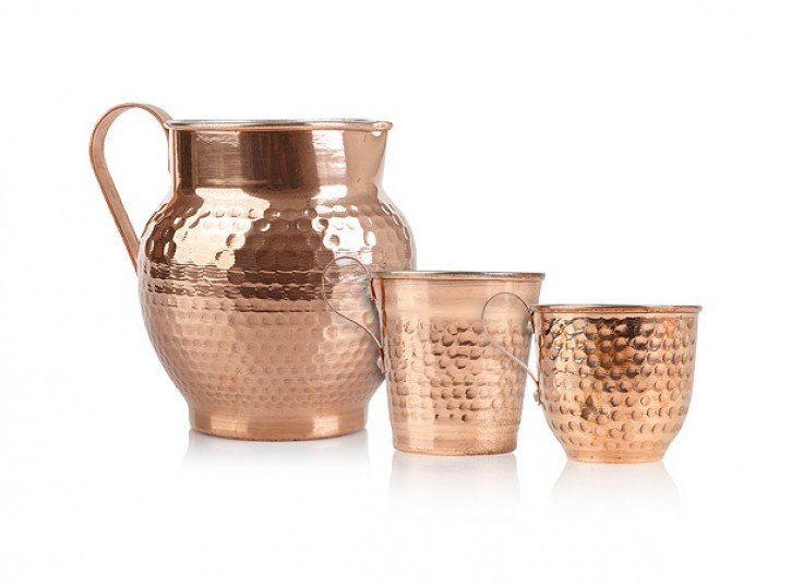 پارچ و لیوان مسی