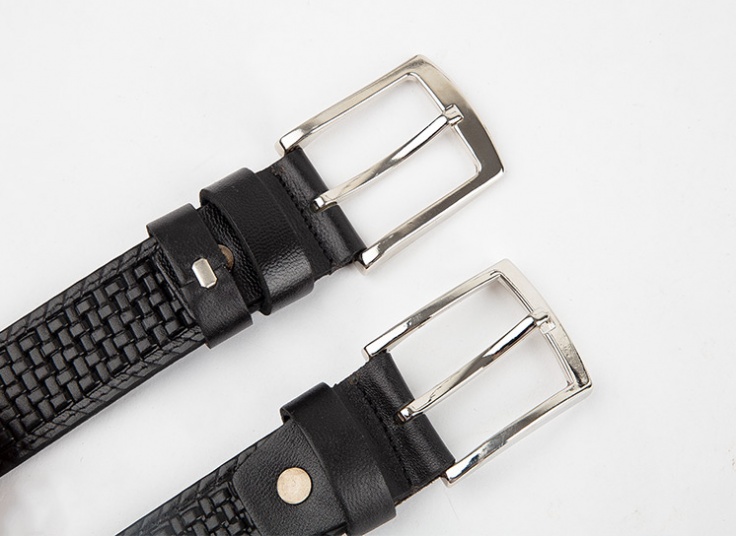 کمربند چرمی طرح حصیری مردانه