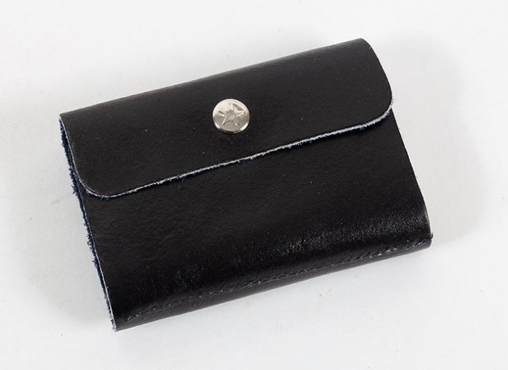 جا کارتی دکمه دار چرم طبیعی