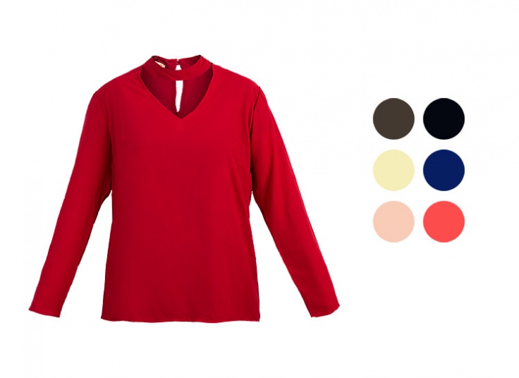 بلوز حریر قواره دار زنانه V neck