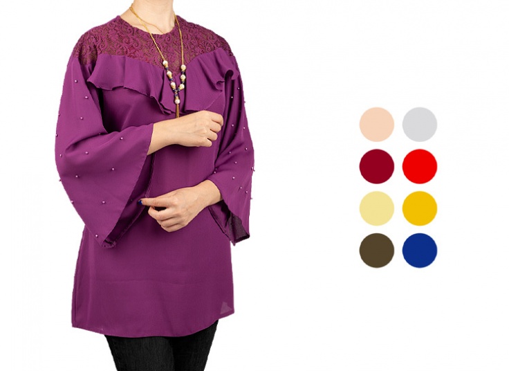 شومیز بلند کرپ حریر زنانه