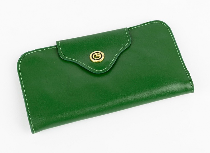 کیف پول چرمی دکمه نگینی