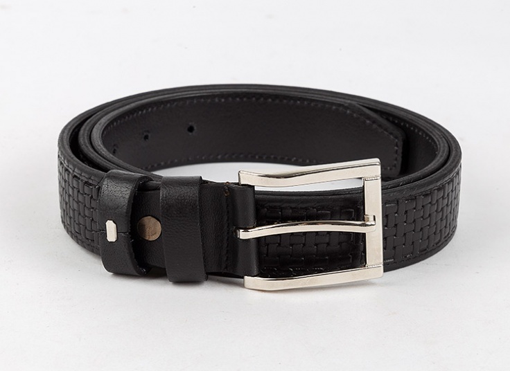 کمربند چرمی طرح حصیری مردانه