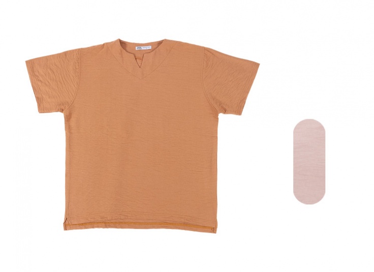 تیشرت یقه براش طرح ZARA