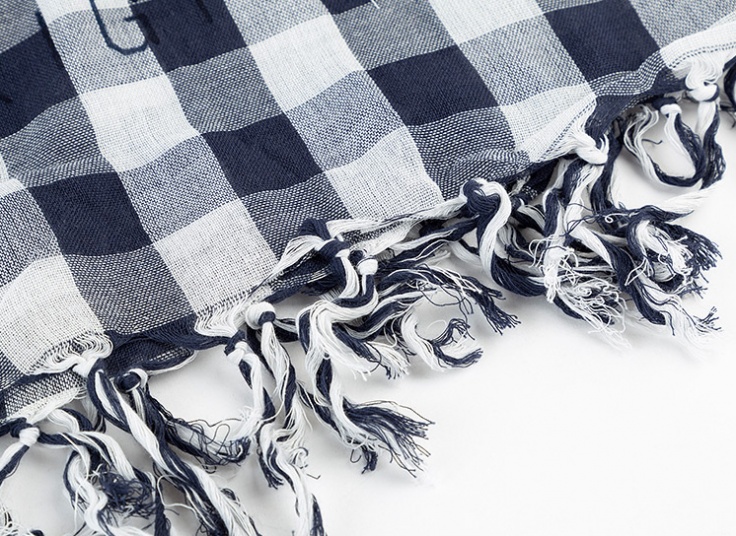 روسری کتانی چهارخانه