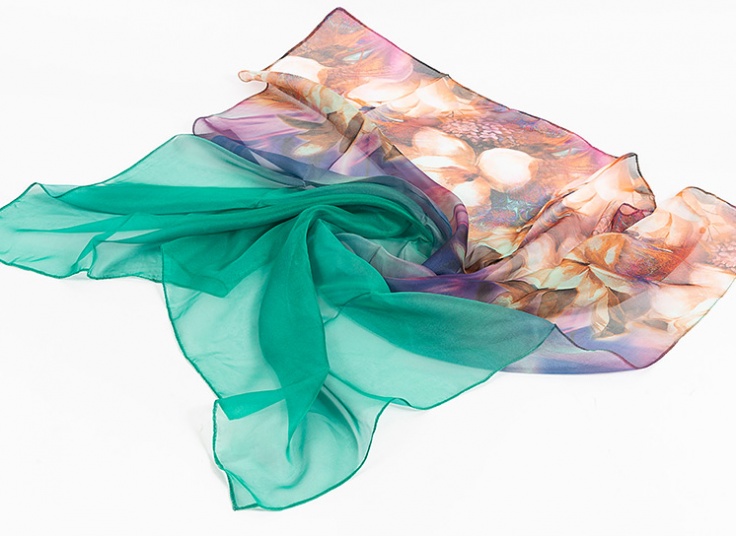 روسری حریر گلدار