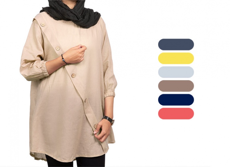 تونیک زنانه نخی قاپک دار