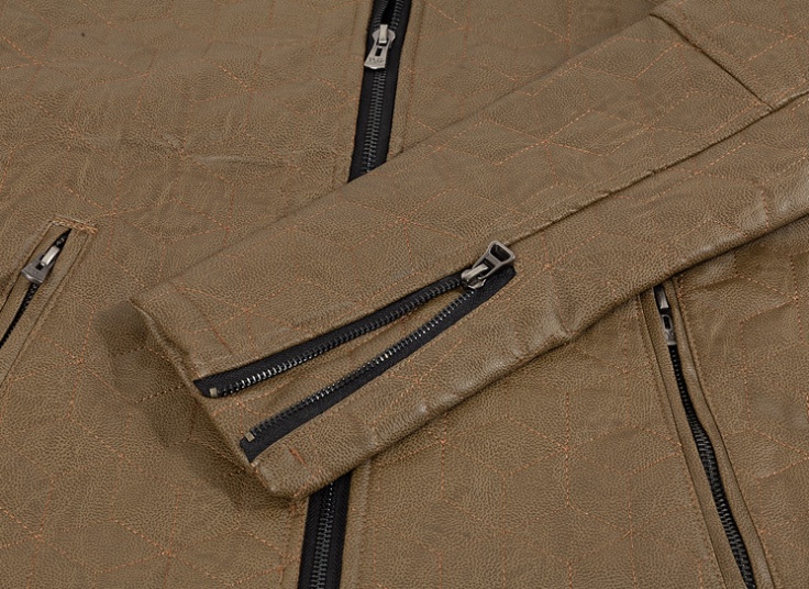 کاپشن کلاه دار چرم مردانه RCJ