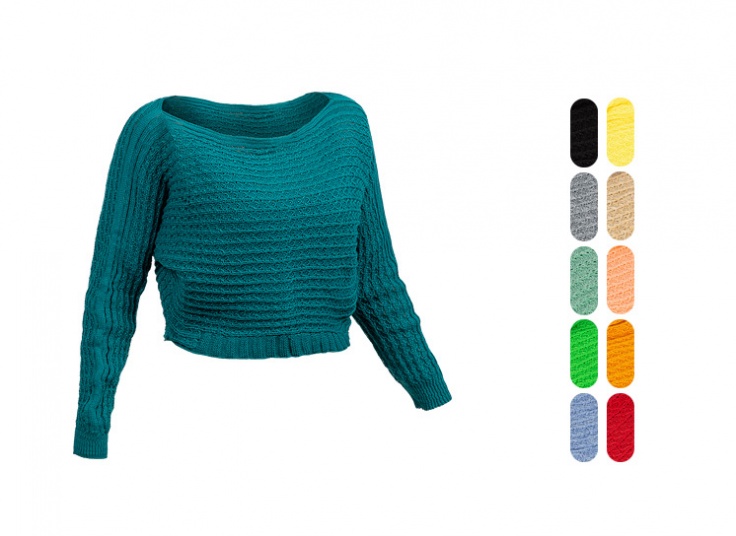 نیم تنه بافت یقه قایقی