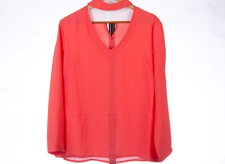 بلوز حریر قواره دار زنانه V neck