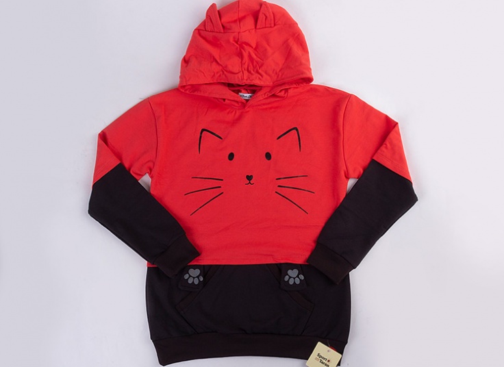 هودی کلاهدار زنانه طرح Cat