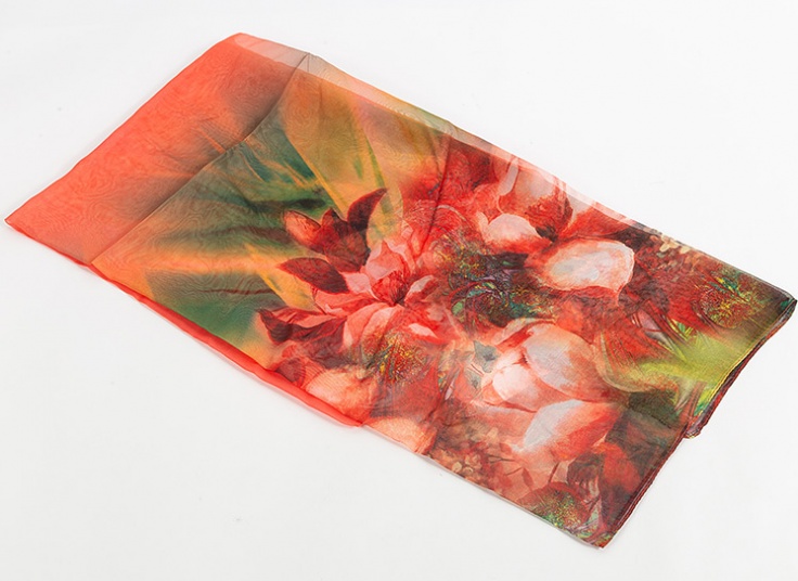 روسری حریر گلدار